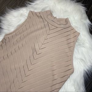 Missguided Nude Chevron Bodysuit